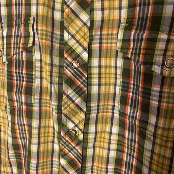 PrAna Double Front Pocket Snap Button Up Plaid Short Sleeve Shirt Size X-Lrg XL - Picture 6 of 10